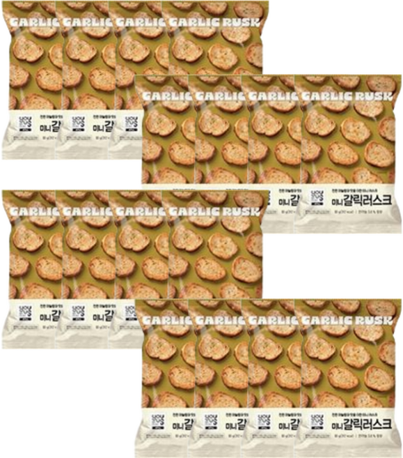 유어스 미니갈릭러스크 대용량 편의점 과자 16개 1박스, 80g