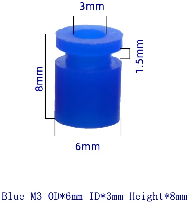 FPV 드론 Quadcopter 비행 제어 F4 F7에 대 한 10PCS M2/M3 고무 충격 흡수기 실리콘 댐핑 공 방진, 18 10PCS M3 8mm Blue