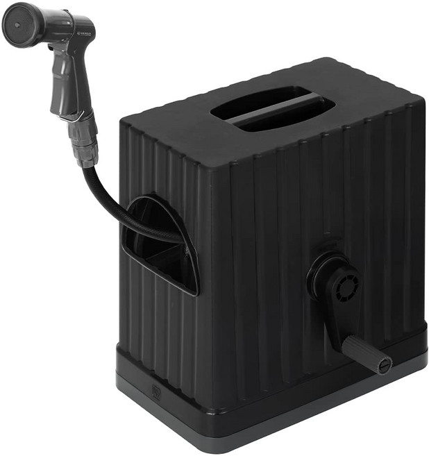 30m EX 30M FHEXN-30 아이리스 오야마 호스 릴 풀 커버 호스 릴 다크 그레이 블랙, 1개