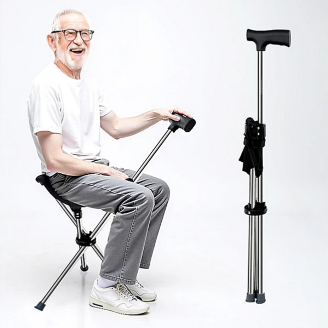 Ez 휴대용 접이식 지팡이 의자 노약자 어르신용 idea 경량체어 서서의자, 단품, 1개