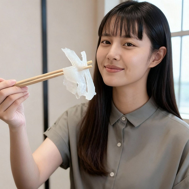 당일조업 동해안 산 오징어회 횟감 생물 활오징어 손질 오징어 초장 야채 포함, 1개, 손질 활 오징어회 250g (야채+초장 증정)