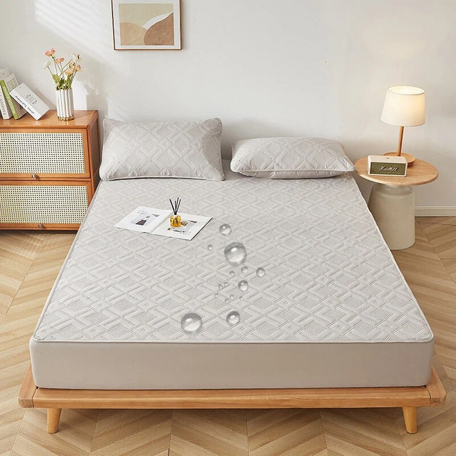 퀸/슈퍼싱글/킹 방수 매트리스커버 40cm높은측면 통기성 방뇨 기계세탁