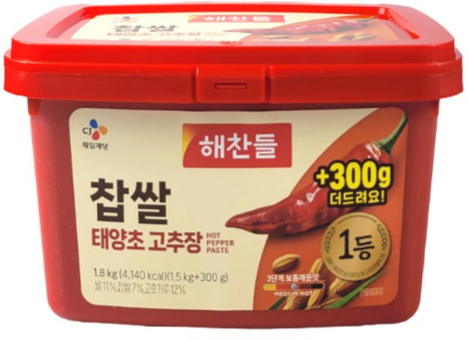 해찬들 찹쌀 태양초고추장, 1개, 1.8kg