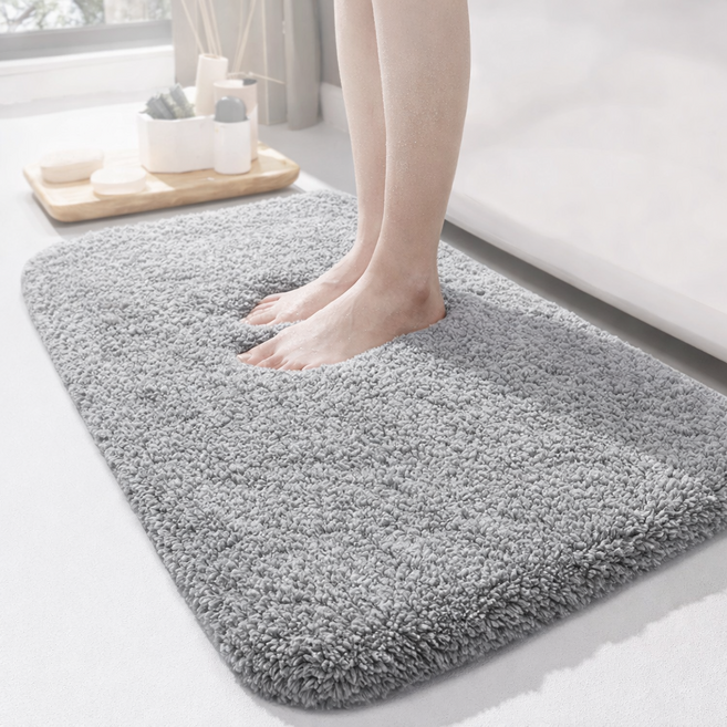 이삭리빙 빨아쓰는 욕실 발매트 규조토 미끄럼방지 흡수 빠른건조 주방 현관, 그레이(실버톤)