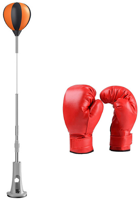 흡착 스탠딩 샌드백 펀치백 스피드볼 실내 트레이닝 훈련용 복싱 격투기 펀치볼, 글러브포함