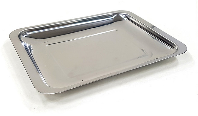 천성정밀 스텐 사각접시 쿠프 앞접시 업소용 식당 캠핑 접시 그릇, 사이즈, 1개