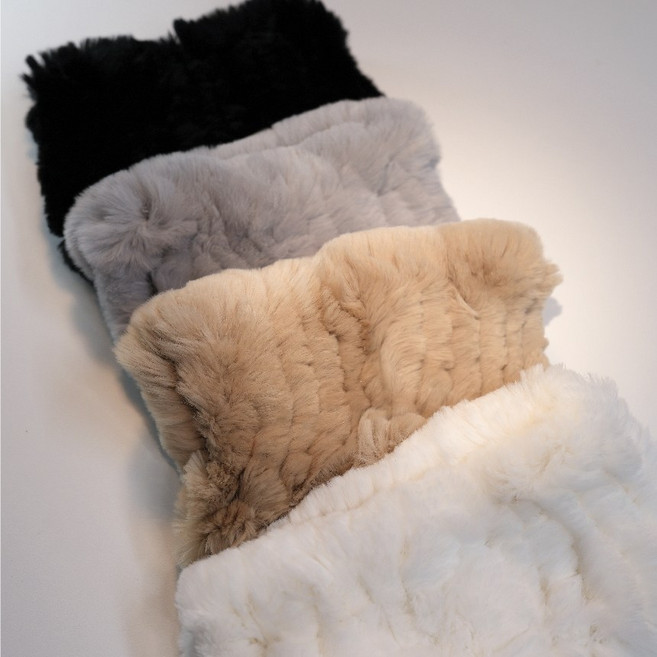 렉스 토끼털 넥워머 / 겨울 데일리 방한 목도리 / 부드럽고 따뜻한 천연퍼 워머