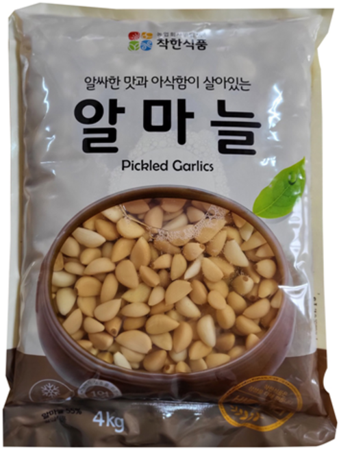 착한 알마늘 4kg 깐마늘 장아찌 절임 대용량 업소용, 1개