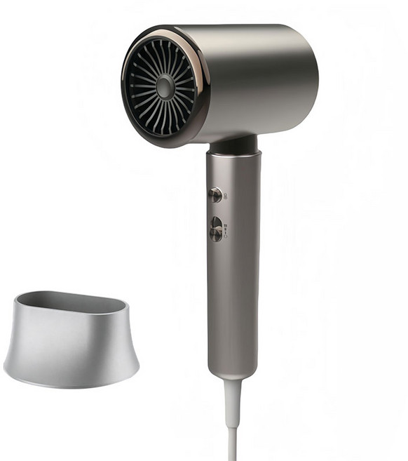 디엔피오 헤어 드라이어 파워풍량 2000W 저소음 초고속 음이온 무엽 드라이어, 그레이, 37