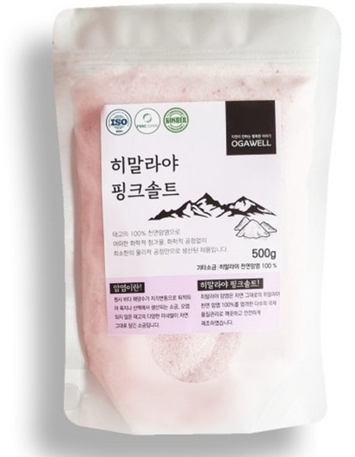 오가웰 히말라야 핑크솔트 가는소금, 500g, 1개