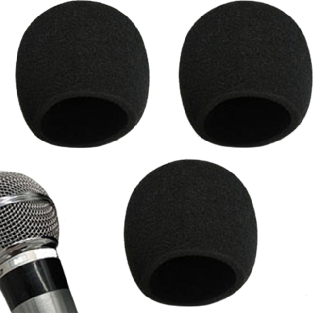 DS60 국산 팝 필터 다이나믹 마이크 솜 3EA 겉 커버 스펀지, 블랙