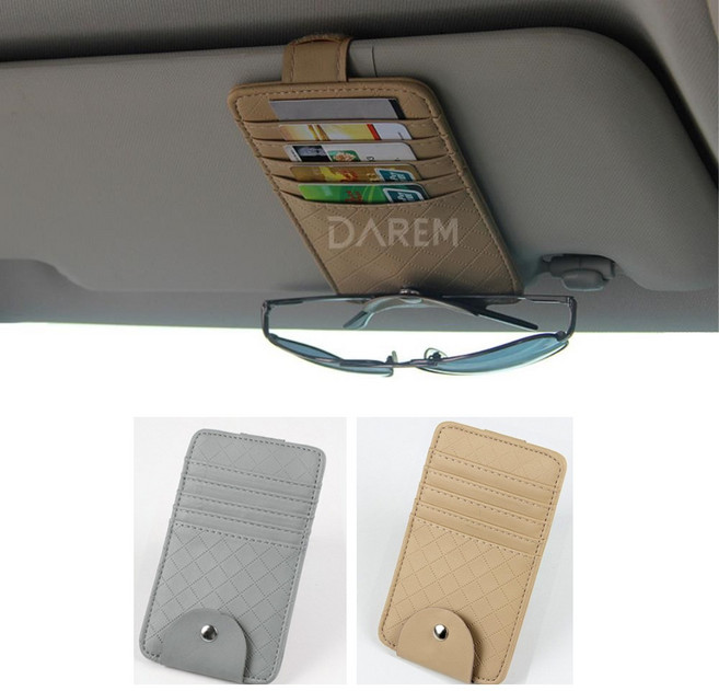 차량 썬바이저 선글라스 안경걸이 카드포켓 틈새포켓 수납포켓 카드보관 차량포켓 썬바이져포켓, 카드포켓_그레이, 그레이, 1개