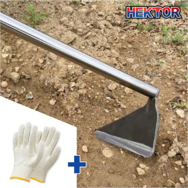 믿을수있는 국산 헥토르 긴 파이프 호미 장대호미 JHM-1200 + 면장갑 잡초 풀 밭 농사 원예 화단, 1개