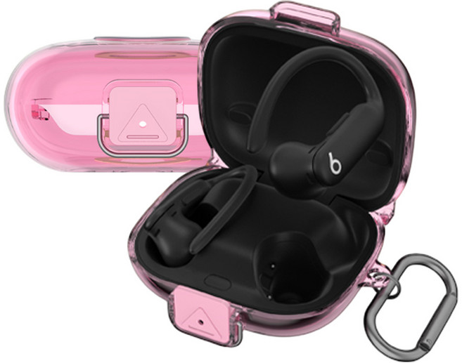 GRAYCO 애플 파워 비츠 프로2 락킹 투명 케이스, 핑크, 1개