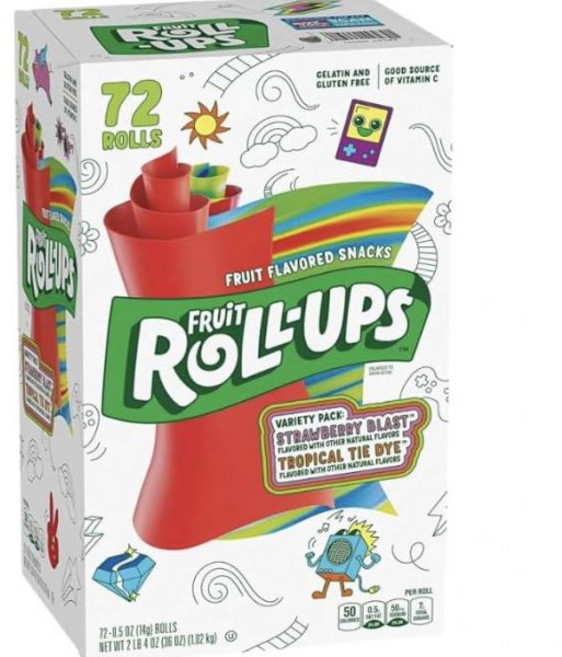 Express Minds llc 롤업 젤리 프룻 롤업스 과일 스낵 혼합팩 딸기 트로피컬 타이 다이 | 젤라틴 및 글루텐 프리 0.5 oz. 72 팩