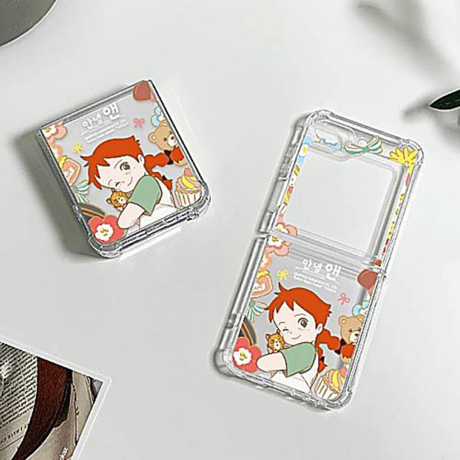 빨강머리앤 투명 젤리 안녕앤 만화 덕후 범퍼 젤하드 갤럭시Z플립 7 6 5 정품 슬림 지플립 폴더 케이스