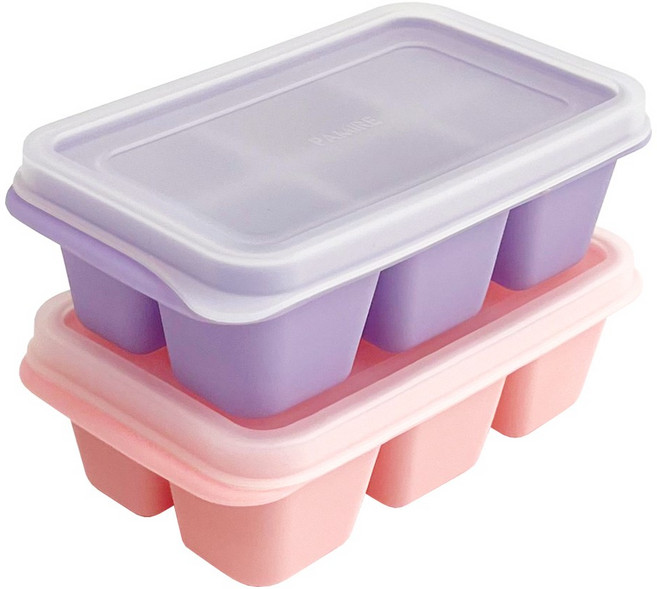 실리콘 아이스 얼음틀 6구 2P, 1세트, 크림핑크+라일락