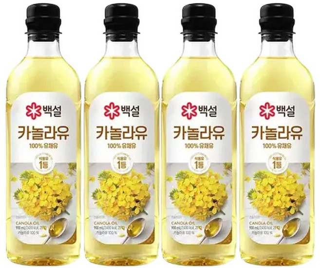 백설 카놀라유 900ml x4개, 4개