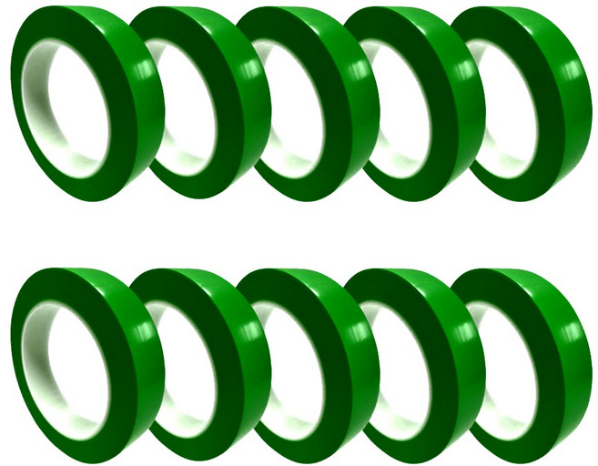 프로테이프 라인테이프 24mm*30M 초록 10개 바닥라인테이프 PVC 안전 경계 주차표시 구획 동선 사선