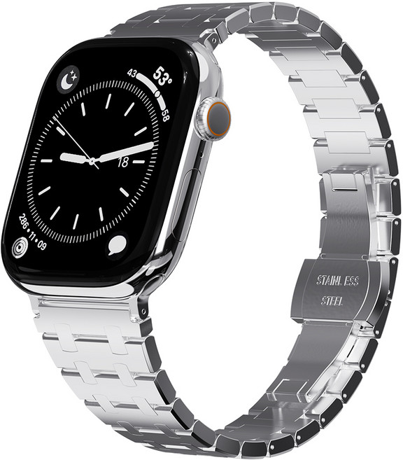 애플워치 SE3 SE 11스트랩 메탈 로얄오크, 1개, 실버