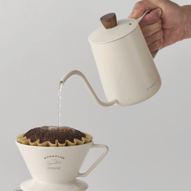 빈플러스 시그니처 드립포트 구스넥 화이트, 600ml, 1개, 단품