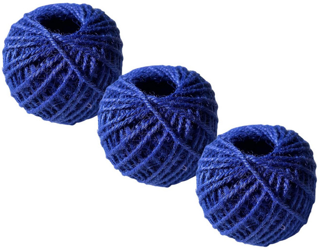 컬러 마끈 50m 2mm 세트 황마끈 마줄 타래 친환경 소품 꾸미기 가랜드 사진줄 선물 포장 리본 스트링 (오늘출발), 3개, 마끈 네이비