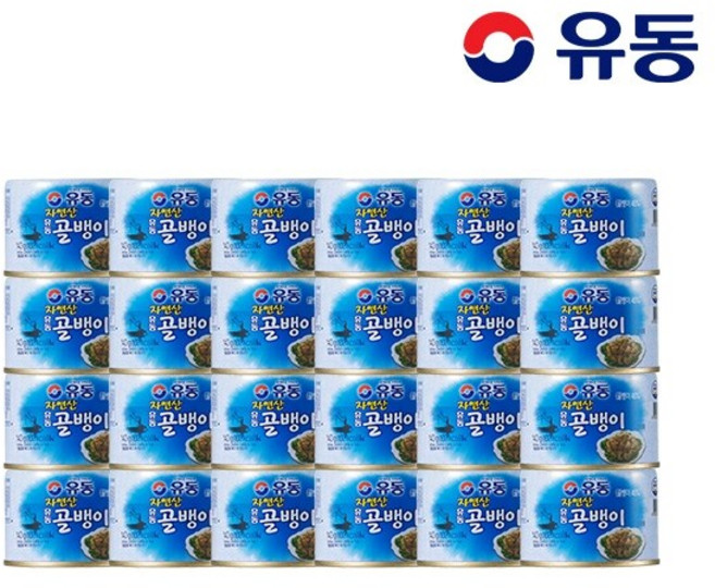 [유동] 자연산골뱅이 140g x24개 +골뱅이 무침양념 70g x8개, 24개