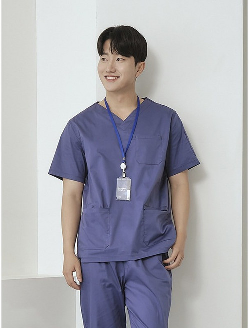 (4color) 남성 V넥 TC스판 베이직 스크럽 티셔츠 (IT-102M) 의사가운 약사가운 간호사복 간호복 수술복 간호사유니폼 병원가운 대학생 실습용가운 실험복 스크럽복