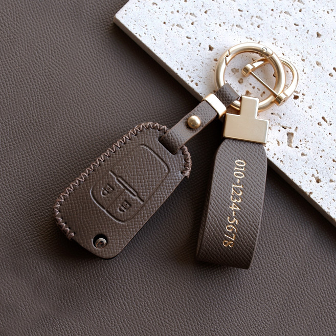 (무료각인)트니르 쉐보레 호환 아베오 트랙스 라세티프리미어 크루즈 올란도 말리부 알페온 순정 폴딩키 교체형 자동차 스마트 키 케이스 차량용품, 쉐보레D타입, 카푸치노