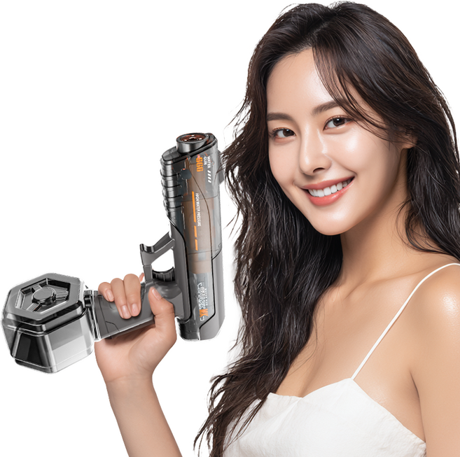 디프 전동물총 전자동 LED 권총형 워터건 물놀이 워터밤, 1개, 블랙