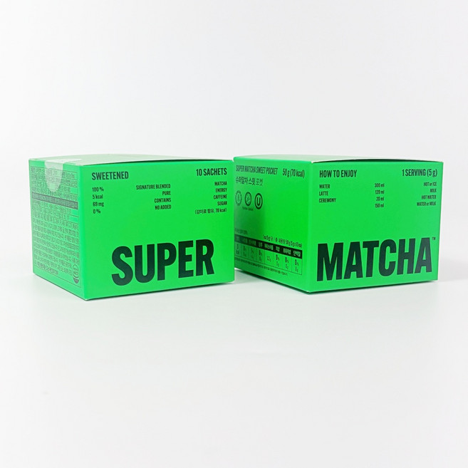 [백화점] 슈퍼말차 스윗 포켓 프리미엄 유기농 국내산, 5g, 2개, 10개입