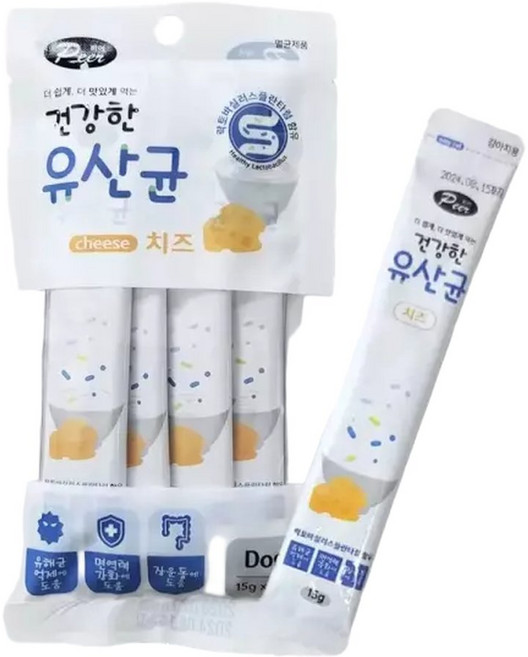 피어 치즈 장건강 유산균 애견 건강한 x5 5세트 4개입 15g fE51C26, 20개