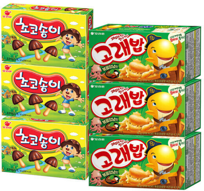 오리온 초코송이 50gx3개+고래밥 46gx3개(총6개), 1세트, 50g