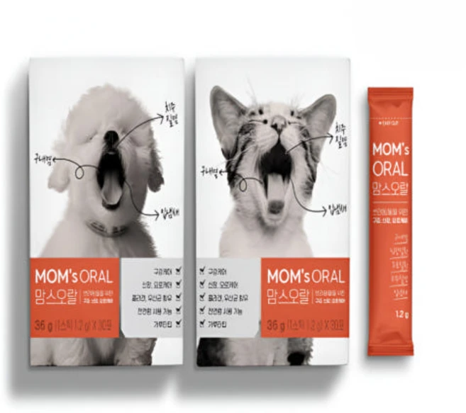 맘스오랄 고양이 구내염 면역력 입냄새 장건강 구강영양제 잇몸 염증 1.2g 30포, 30개, 구강/치석관리, 1회분 - 쿠팡