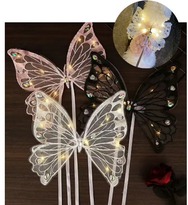 반려견 애견 LED 나비 날개 산책 코스튬 용품, 1개, 블랙