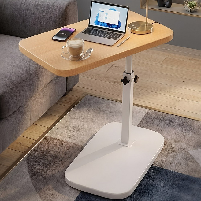 라온프리 쇼파 높이조절 사이드 테이블, 우드