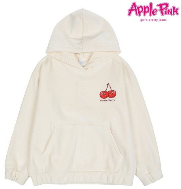 애플핑크 애플핑크 벨로아골지 체리포인트 후드티 (APK8R763GSI)