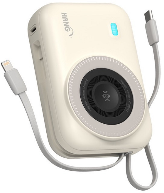 HANG HW35W 無線磁吸行動電源 20000mAh Type-C 雙向快充 iWatch無線充電, 奶茶色, H35BG