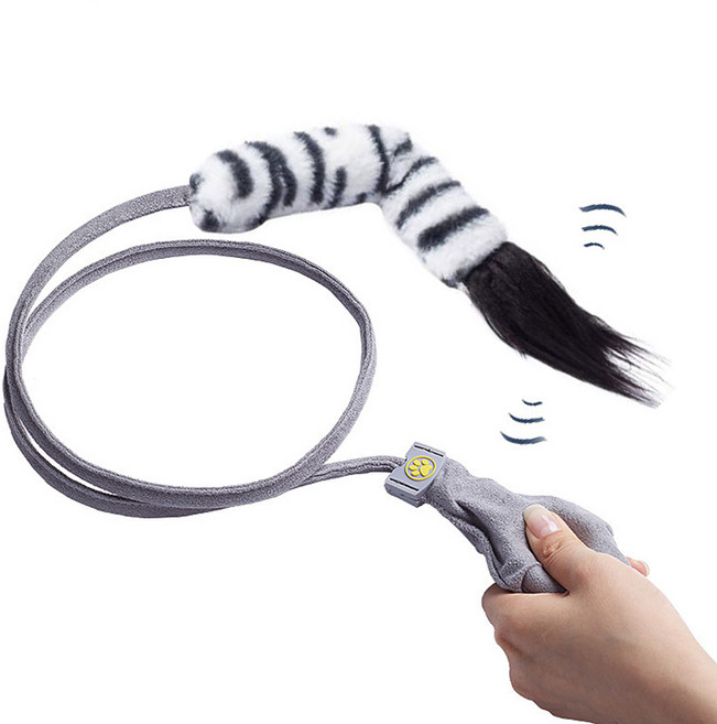 윈티크 사냥 본능 고양이와 잘 놀아주는 움직이는 장난감, 얼룩말 꼬리, 1개