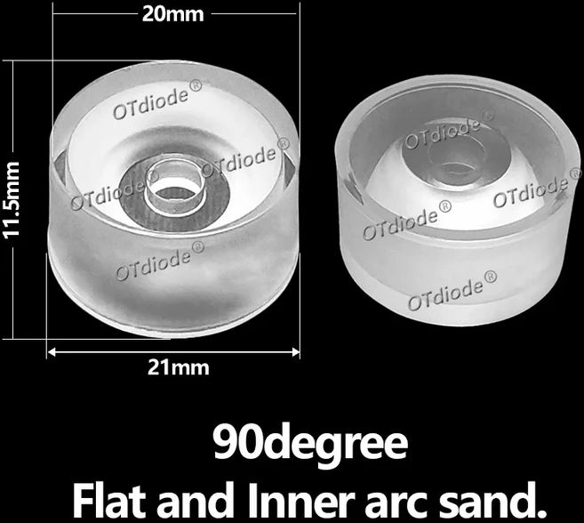 호환 칩콜리메이터 클리어 비드 LED 렌즈 방수 PMMA 8 15 30 90 도 XPG2 광학 개, 10 Flat sand-90degree