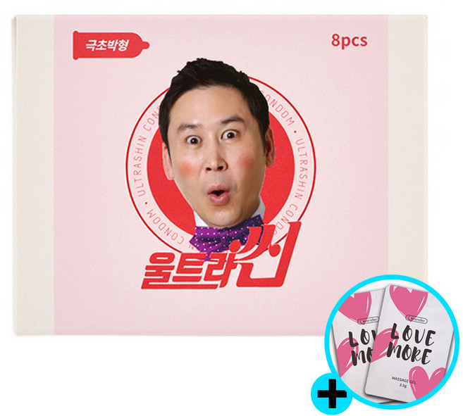 울트라씬 신동엽 극초박형 슬림형 콘돔 + 사은품 러브모아 젤 2P, 1세트, 8개입
