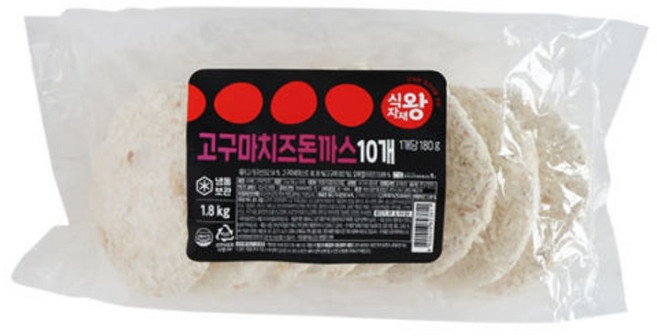 식자재왕 고구마 치즈 등심돈까스, 1.8kg, 10개