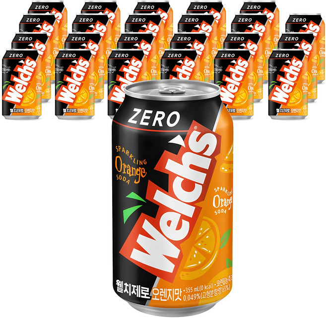 웰치스 제로 오렌지맛, 355ml, 24개