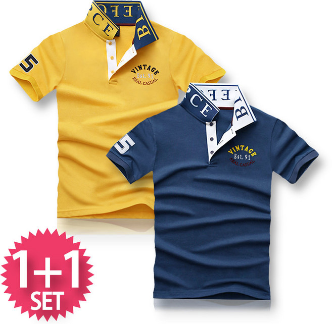 블루포스 듀브스 반팔 카라티 1+1 세트 [2장 묶음] 남자 티셔츠 남성 반팔티 단체티 남녀공용 커플티 여름 골프티 [국내생산]