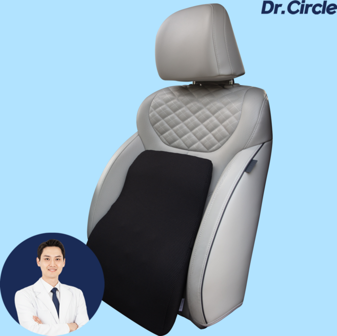 닥터써클 자동차 등쿠션 차량용 허리쿠션 등받이 받침대 운전석 요추 운전, 1개