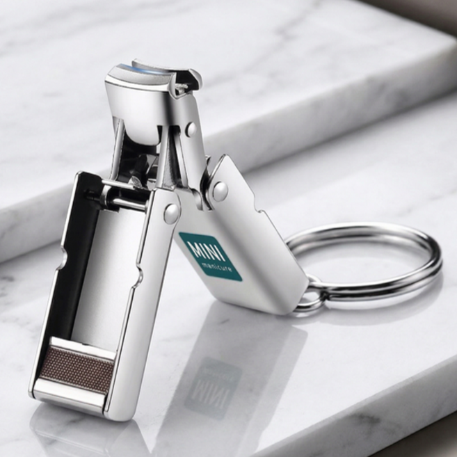 지구원 휴대용 여행 미니 접이식 손톱깎이 키링, 1개, 실버