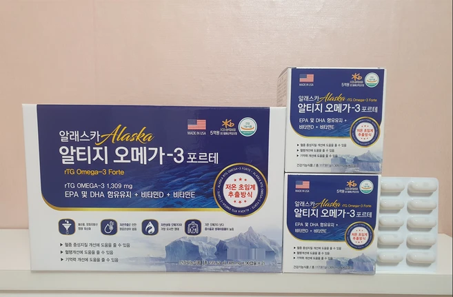 미국 (알래스카 rTG 오메가3 포르테) 초임계 1309mg 1일1회1캡슐 (6개월분), 1개, 180정 - 쿠팡