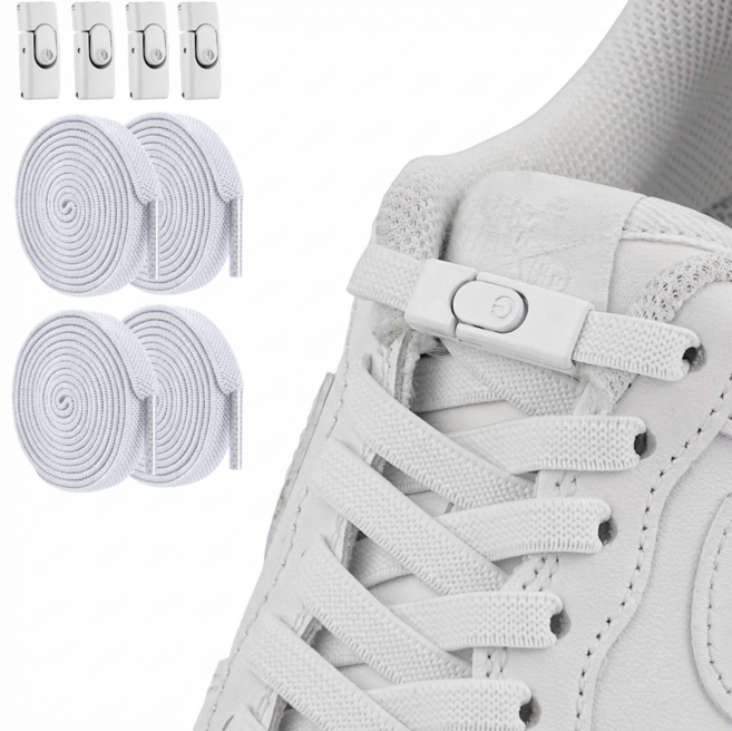 트립킹 묶지않는 운동화끈 고정클립 매듭없는 고무줄 신발끈