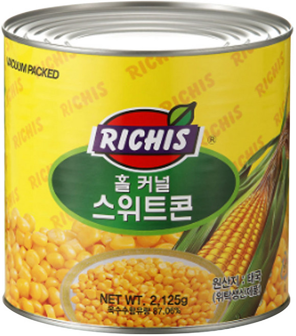 웰빙공작소 리치스 홀 커널 스위트콘 태국산콘 베이커리 디저트 통조림, 2.95kg, 1개