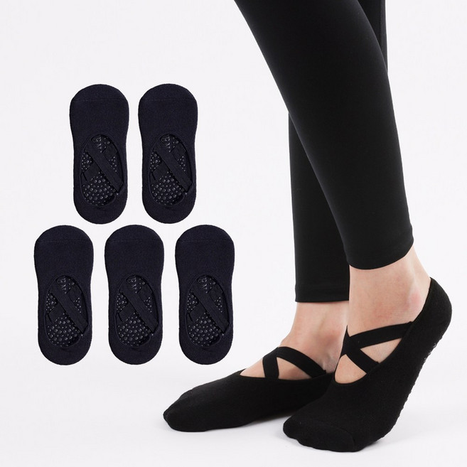 크로스 논슬립 요가 필라테스 양말 5개
